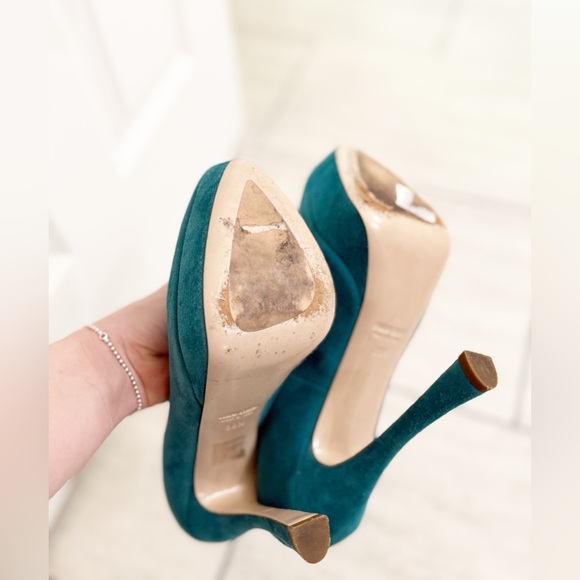 Miu Miu - Suede Heels/Pumps in Teal - size 38.5 - Very Good Condition - Picture 9 of 10